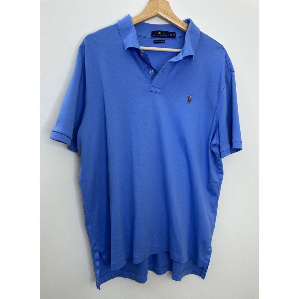 Polo Ralph Lauren Pima Soft Touch Cotton Shirt Mens XL Blue Rugby Pony Stretch - Picture 10 of 10
